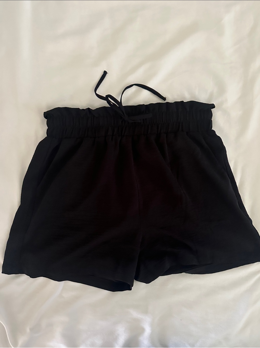 Black Women's Paperbag Waist Shorts